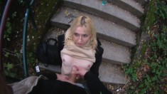 Blonde Street Bitch Gets Tricked Into Sucking And Fucking His Pecker