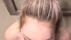 German Blonde Gets Facial