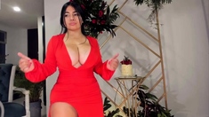 Colombiana Tetona Celebra Su CumpleaÃ±os En Stream