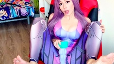 Stacked brunette goes solo toys and masturbation