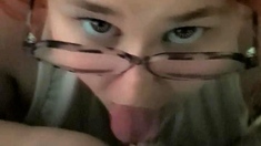 Amateur Blonde Blowjob handjob and cumshot