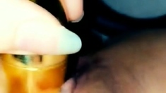 Close up solo beauty toying ass