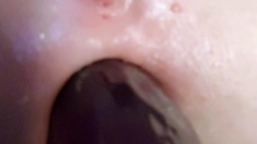 Close up solo beauty toying ass