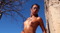Costa Rican teen removes her tiny bikini
