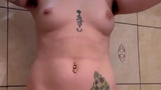 Amateur shower and masturbation