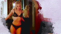 Blonde Canadian babe exposing hot body