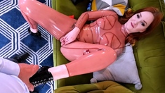 Amateur redhead MILF has facial