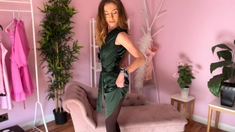 Sexy Brunette Babe Spreads Legs And Masturbates Shaven Twat