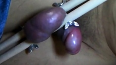 Painful Ballbusting: Amateur Asian Bdsm Masturbation