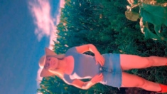 Hot blonde went to see the corn plantation and got corncob