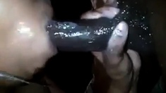 Nasty sloppy black blowjob